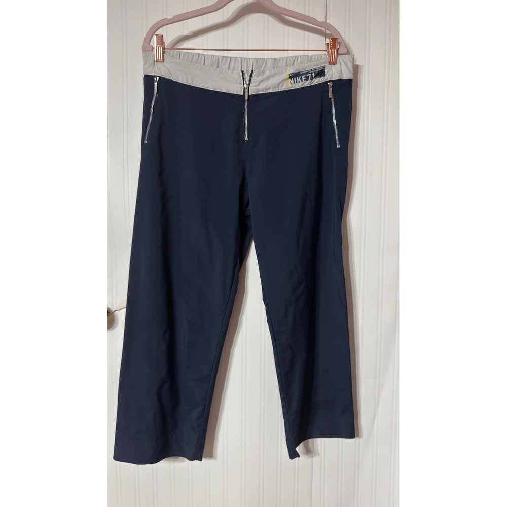 Nike 72 Department of Engineering Navy Blue‎ Gray Wide Leg Track Pants  M